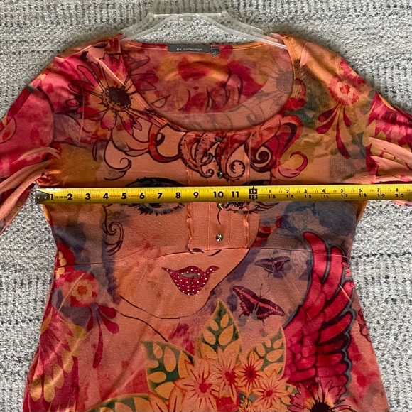 NY Collection Vibrant Artistic Long Sleeve Top - Picture 8 of 8